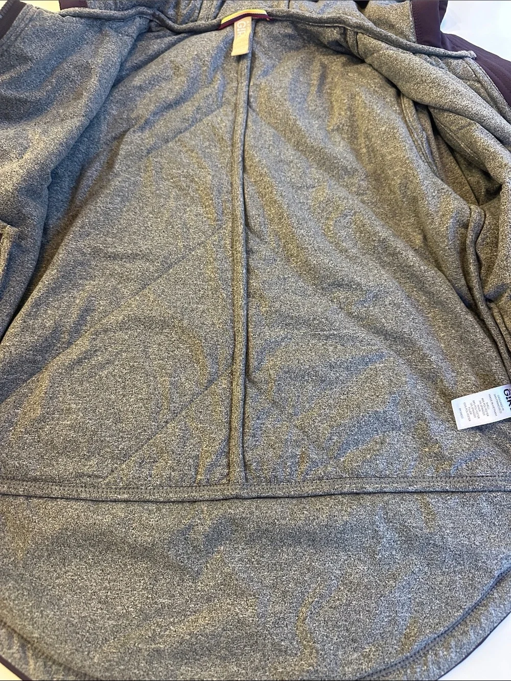 Athleta Girls Purple Hooded Zip Sweatshirt with Gray LiningGirls size 8-10